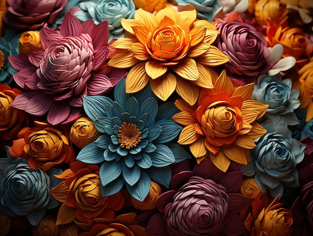 kleurrijke bloemen illustratioHD 8K wallpaper Stock Fotografie Beeld