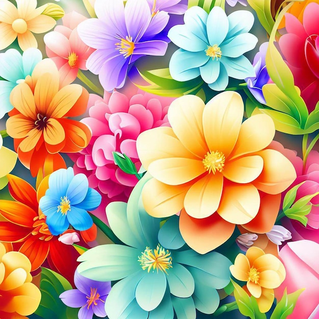 Kleurrijke bloemen op een kleurrijke achtergrond