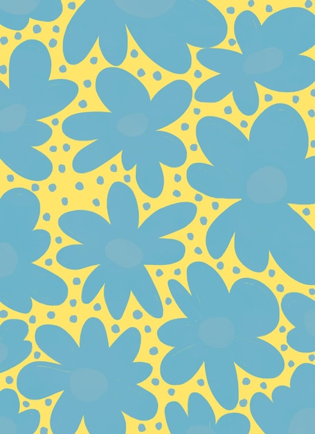 Kleurrijke bloemen Retro 50s 60s 70s Art Fabric Kledingpatroon Bloemenpatroon