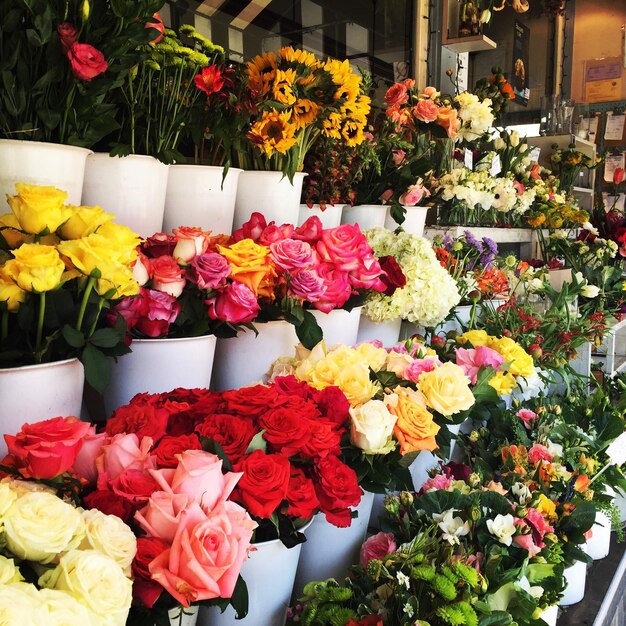 Foto kleurrijke bloemen te koop