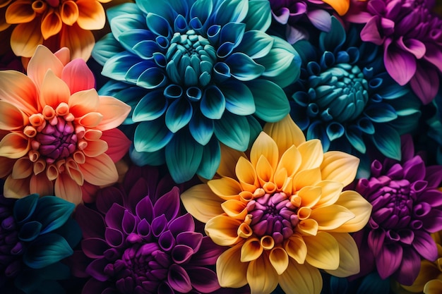 Kleurrijke bloemenontwerp uhd behang