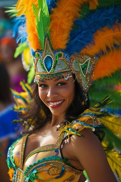 Foto kleurrijke carnavalskostume uit brazilië