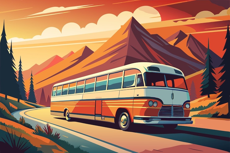 Foto kleurrijke cartoon kids bus vector art illustratie voor kinderen transport thema's