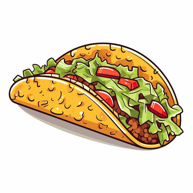 Kleurrijke cartoon Taco Vector Illustratie met hoge detail