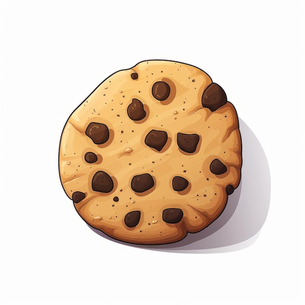 Kleurrijke cartooncookie-illustratie Minimalistisch 2D-ontwerp