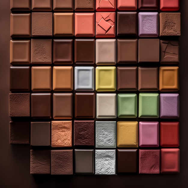 Foto kleurrijke chocolade achtergrond