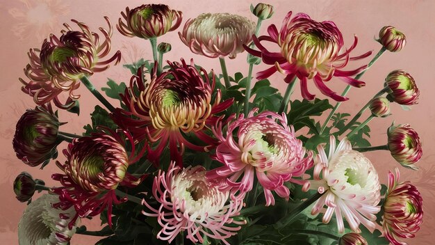 Kleurrijke chrysanthemums