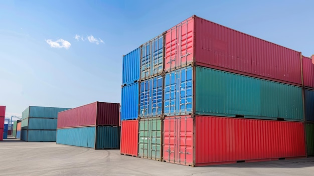 Kleurrijke containers op de parkeerplaats