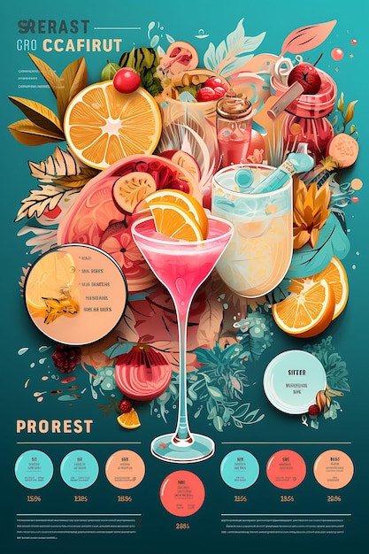 Foto kleurrijke craft cocktail recipes met een levendige en eclectische kleur pal creatieve concept ideeën ontwerp