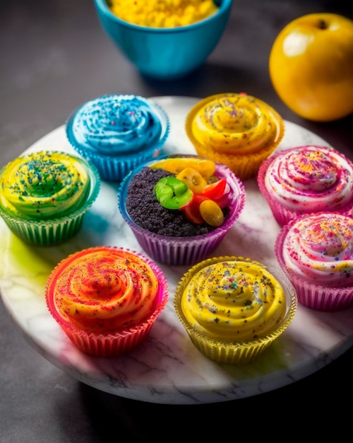 Foto kleurrijke cupcakes