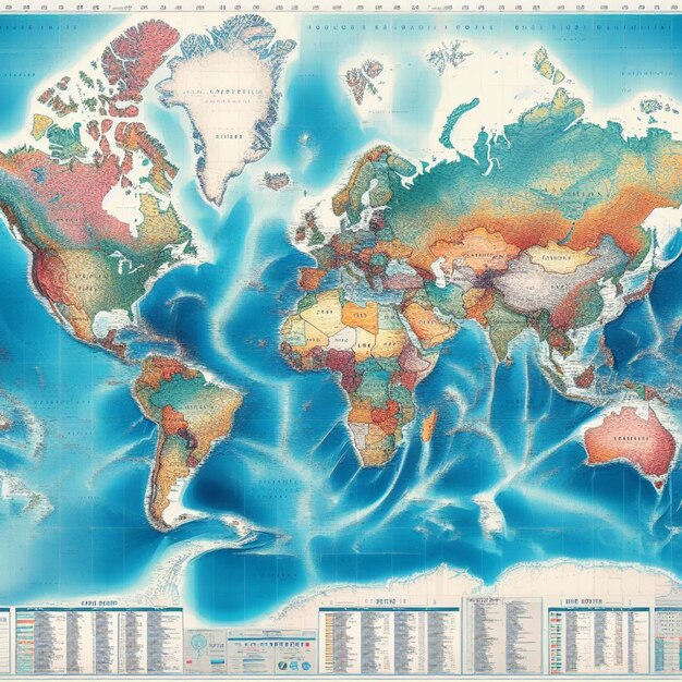 Kleurrijke digitale wereldkaart