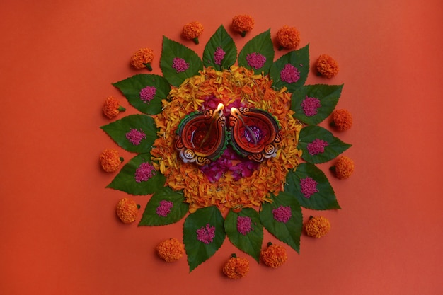 kleurrijke diwali rangoli achtergrond