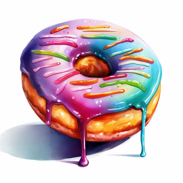 kleurrijke donut geïsoleerd op witte achtergrond