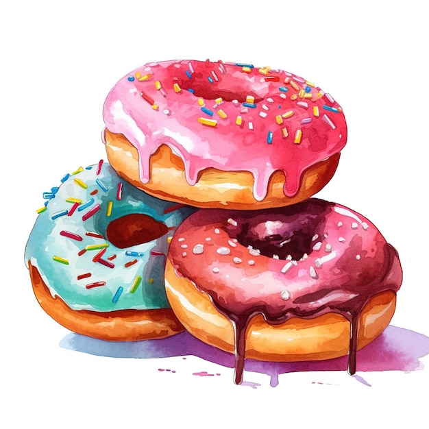 Kleurrijke donut illustratie