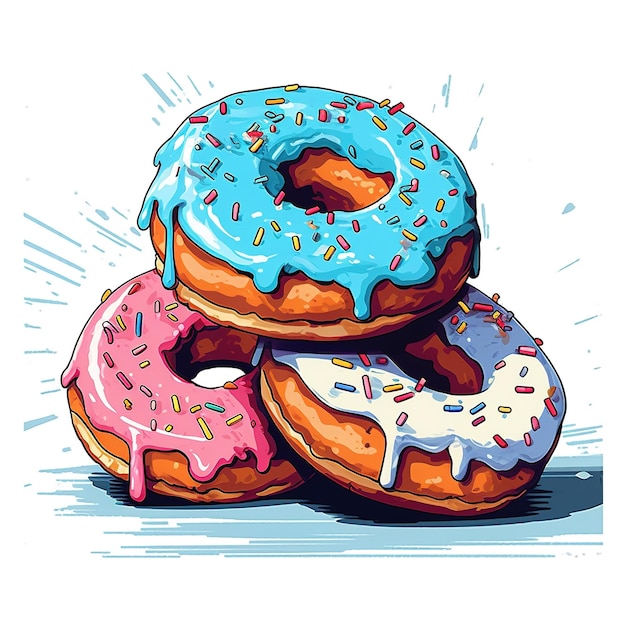 Kleurrijke donut illustratie