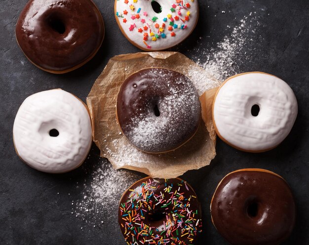 Kleurrijke donuts illustratie
