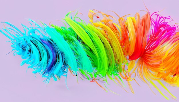 Foto kleurrijke dynamische abstracte gedraaide vorm 3d render vawe spiraal computer gegenereerde geometrische