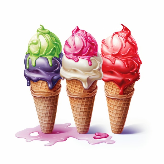 Kleurrijke en gedetailleerde illustratie van Jelly Mini-ijsjes