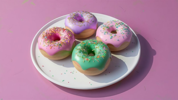 Kleurrijke en lekkere donuts.