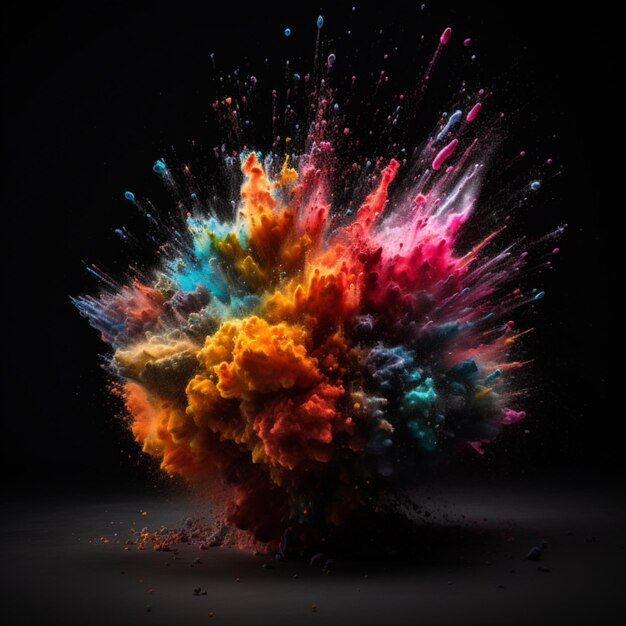 Kleurrijke explosie Generatieve Ai Illustratie
