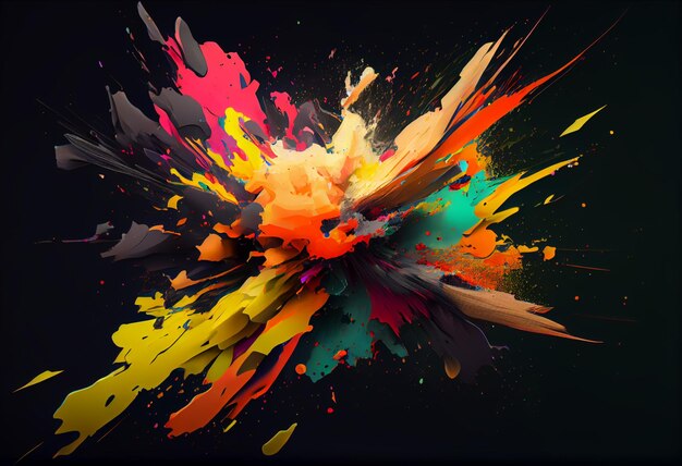 Kleurrijke explosie van kleur in de stijl van kleur splash gladde penseelwerk levendige kleurst