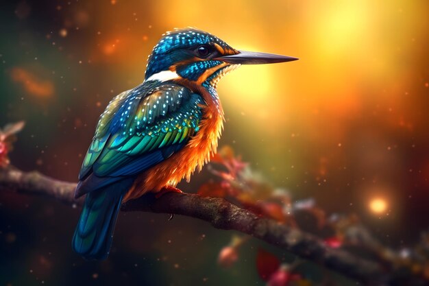 Kleurrijke fantasie vogeltje Neuraal netwerk AI gegenereerd