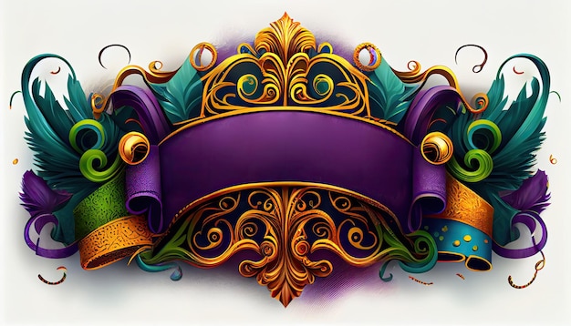 Kleurrijke feestelijke groepering van mardi gras Venetiaans carnavale masker veren kralen Party design banner