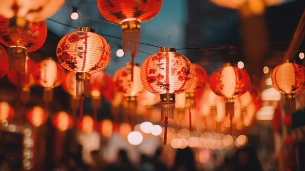 Kleurrijke festivallantaarn tijdens het traditionele Chinese feestseizoen Kleurrijke feestlantaarn