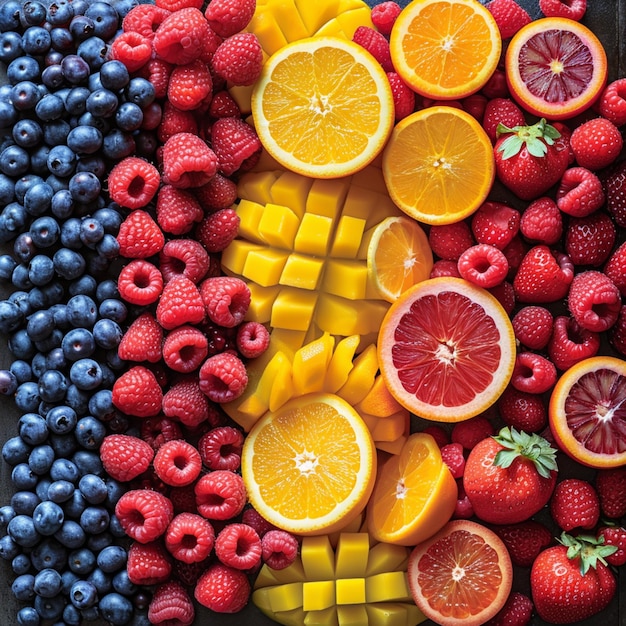 Kleurrijke fruitarrangementen