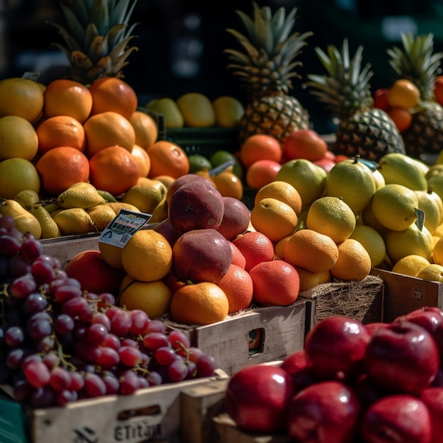 Kleurrijke fruitkraam