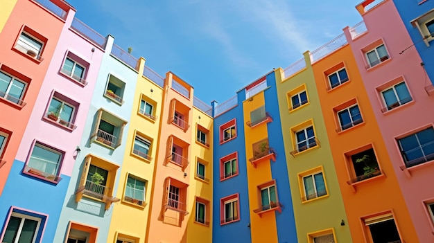 Kleurrijke gebouwen in de stad Tel Aviv