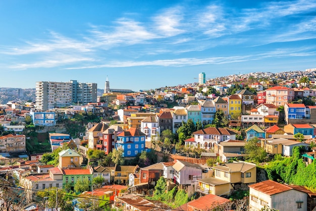 Kleurrijke gebouwen van Valparaiso, Chili