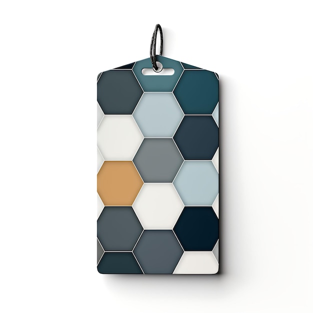 Kleurrijke geometrische hang tag zeshoekige vorm geometrische patronen moderne creatieve hang tag collectie