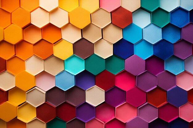 Kleurrijke geometrische papieren zeshoeken achtergrond
