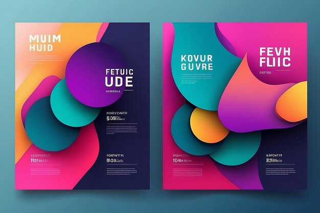 Foto kleurrijke geometrische vloeibare achtergrond trend moderne abstract template design corporate business presentation