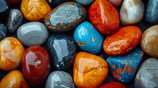 Kleurrijke gepolijste stenen
