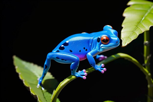 Foto kleurrijke gif dart kikker zeer gevaarlijk wild leven kikker behang achtergrondfotografie