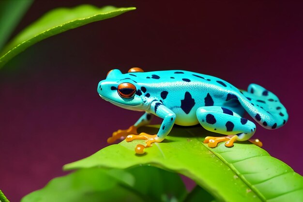 Kleurrijke gif dart kikker zeer gevaarlijk wild leven kikker behang achtergrondfotografie