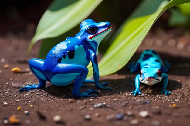 Foto kleurrijke gif dart kikker zeer gevaarlijk wild leven kikker behang achtergrondfotografie