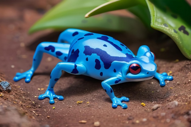 Foto kleurrijke gif dart kikker zeer gevaarlijk wild leven kikker behang achtergrondfotografie