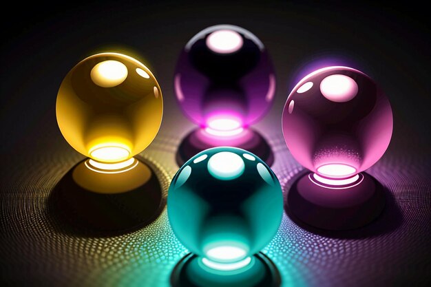 Kleurrijke glazen bollen schijnen door het licht en geven kleurrijke, prachtige licht- en schaduweffecten