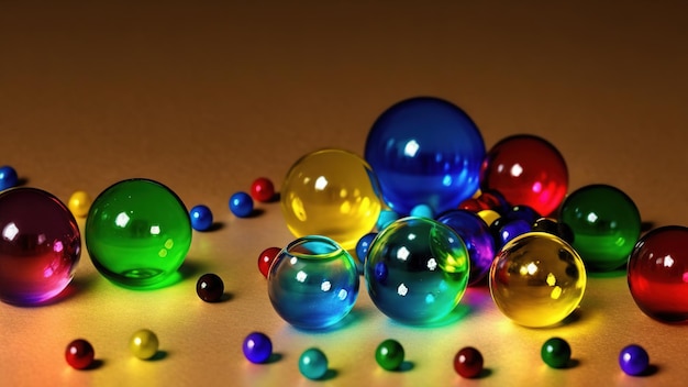Kleurrijke glazen glanzende ballen abstractie achtergrond