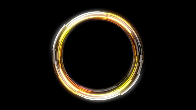 Kleurrijke gloeiende cirkelkaders geplaatst achtergrondtechnologiecirkel