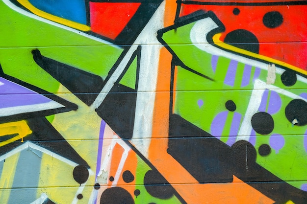 Foto kleurrijke graffititextuur op muur als achtergrond