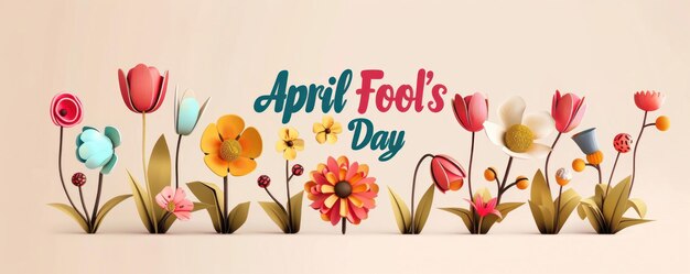 Kleurrijke grappige humoristische ansichtkaarten banner voor April Fools Day 1 april de dag van grappen en gelach