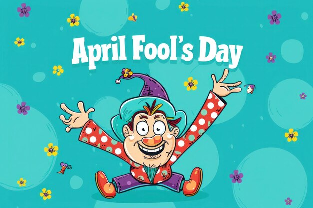 Kleurrijke grappige humoristische ansichtkaarten banner voor April Fools Day 1 april de dag van grappen en gelach