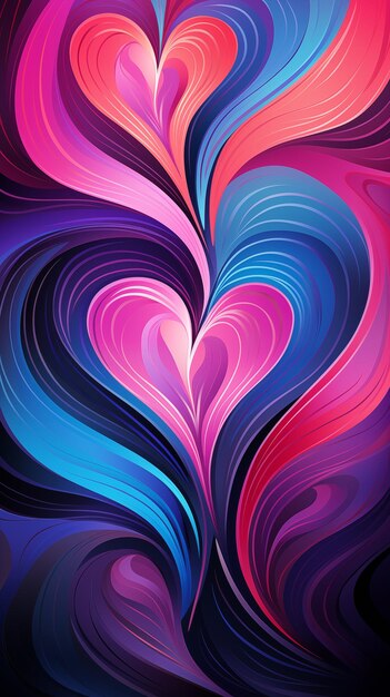 Kleurrijke harten patroon achtergrond Valentijnsdag kaart