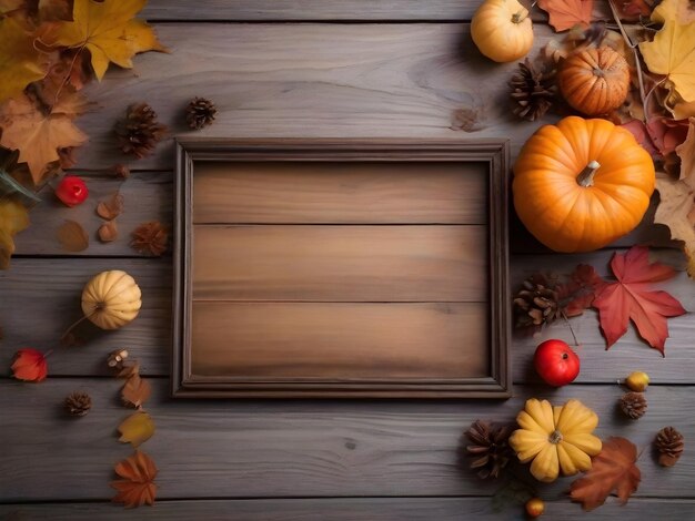 Kleurrijke herfstbladeren hoek rand over een donkere hout banner achtergrond Gelukkige herfst halloween feest dankzegging achtergrond