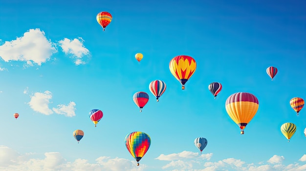 Kleurrijke heteluchtballonnen in de lucht