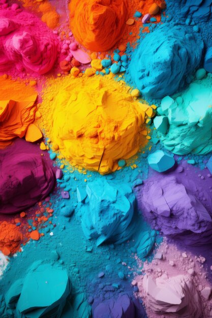 Foto kleurrijke holi poeder achtergrond vakantie van heldere kleuren indiase traditie